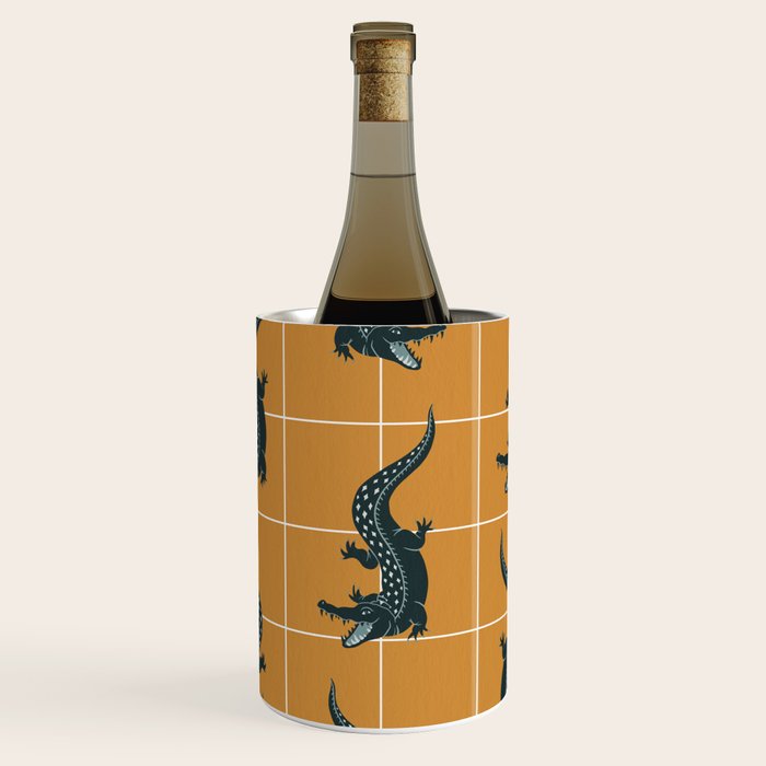 Crocodile - Teal & Ochre Wine Chiller Gallery Image 1