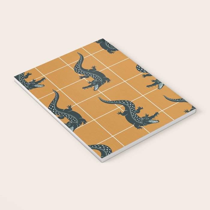 Crocodile - Teal & Ochre Notebook Gallery Image 3