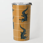Crocodile - Teal & Ochre Travel Mug Gallery Image 2