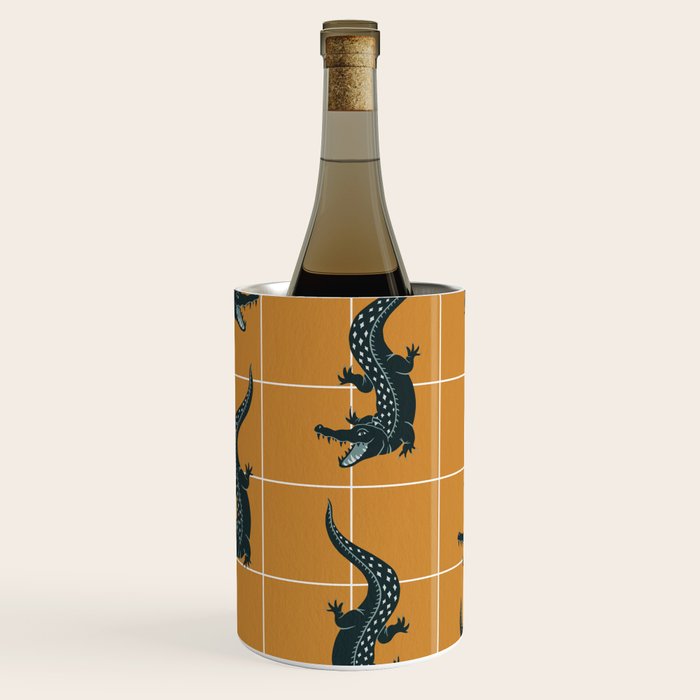 Crocodile - Teal & Ochre Wine Chiller Gallery Image 2