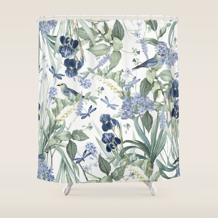 Beautiful Wildlife Garden Floral Shower Curtain Gallery Image 1