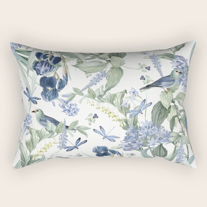 Beautiful Wildlife Garden Floral Rectangular Pillow Gallery Image 2