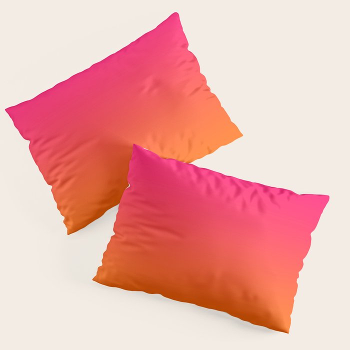 Bright Pink and Orange Ombre Pillow Sham Gallery Image 1