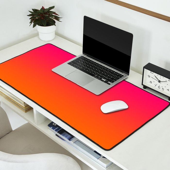 Bright Pink and Orange Ombre Desk Mat Gallery Image 2