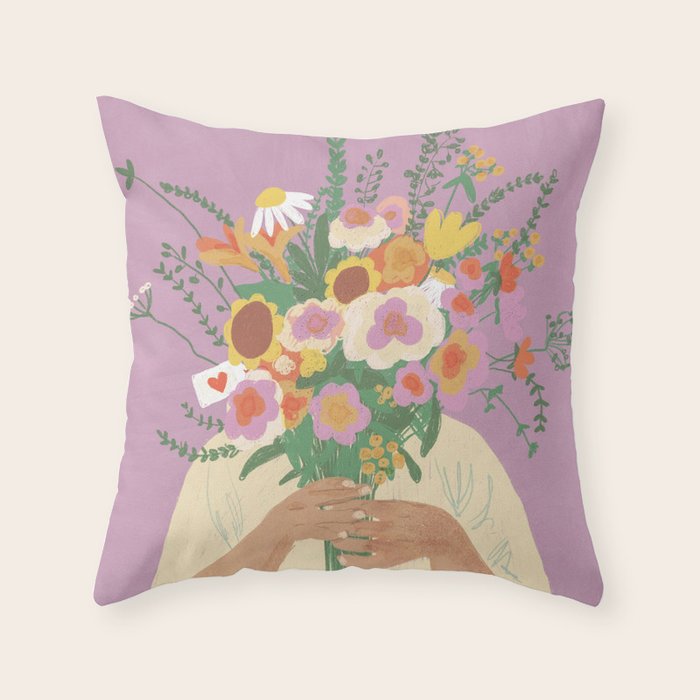 For you in violet Throw Pillow Gallery Image 1