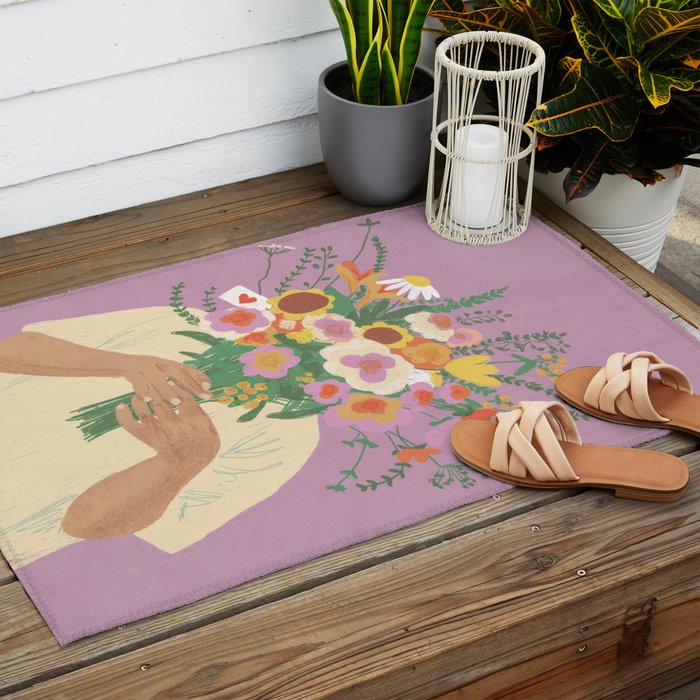 For you in violet Outdoor Rug Gallery Image 2