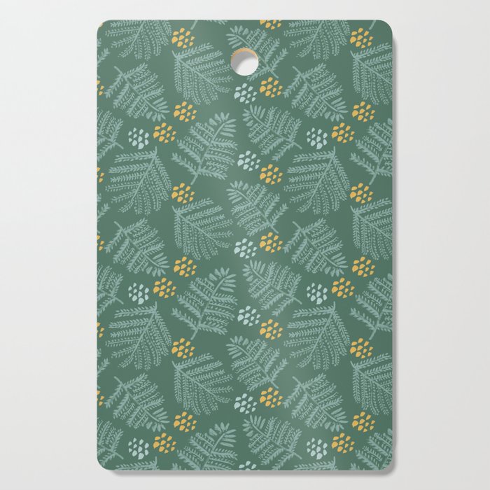 Winter & Woodsy Pine Trees in Forest Green Cutting Board Gallery Image 1