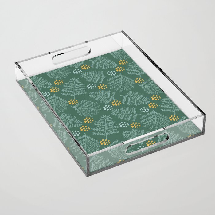 Winter & Woodsy Pine Trees in Forest Green Acrylic Tray Gallery Image 1