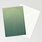 Ombre Arch XIV Green Gradient Modern Geometric Lines Stationery Card Gallery Image 2