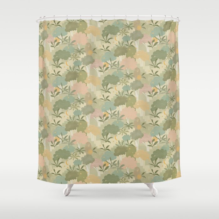 Bohemian Walk Green Shower Curtain Gallery Image 1