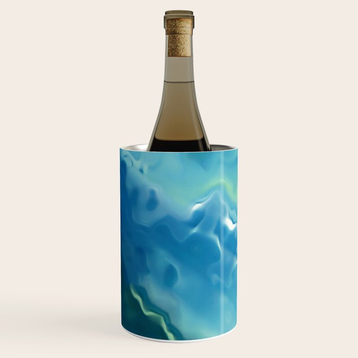 Ocean Waves, Watercolor, Abstract Wine Chiller Gallery Image 2