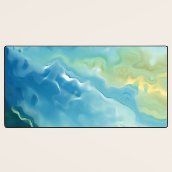 Ocean Waves, Watercolor, Abstract Desk Mat Gallery Image 3