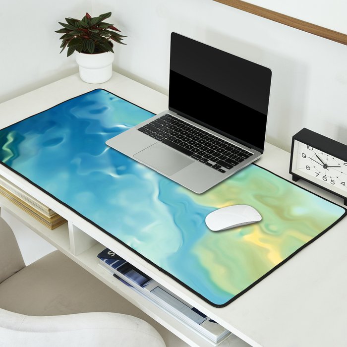 Ocean Waves, Watercolor, Abstract Desk Mat Gallery Image 2