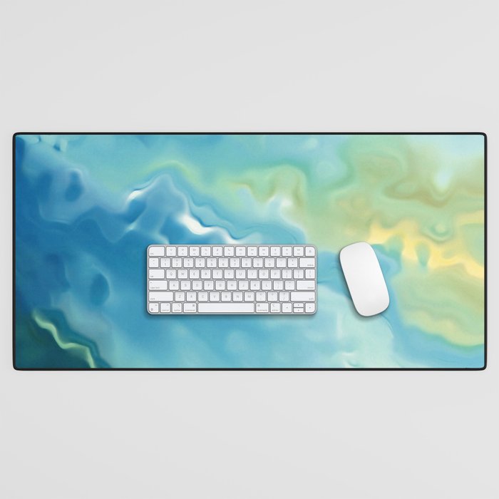 Ocean Waves, Watercolor, Abstract Desk Mat Gallery Image 1
