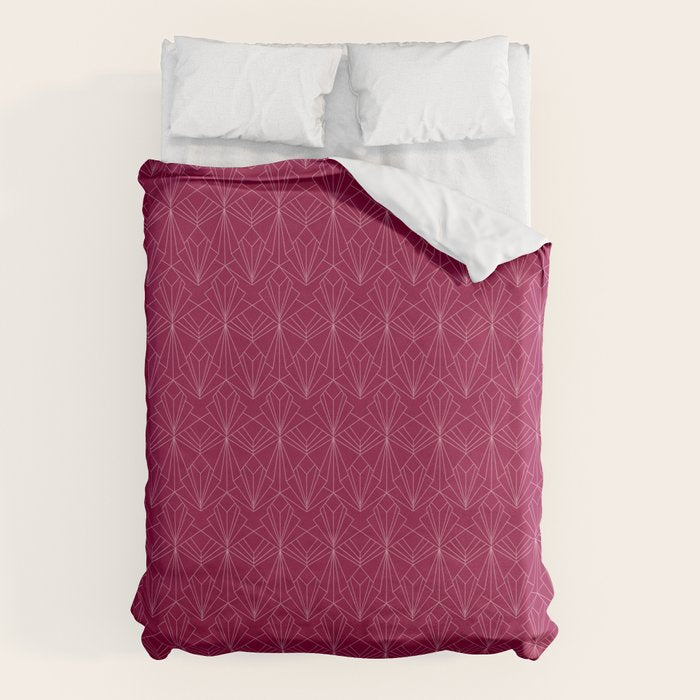 Art Deco in Raspberry Pink Duvet Cover Gallery Image 1