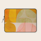 mid century geometric lines curry pink abstract art Laptop Sleeve Gallery Image 1