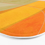 mid century geometric lines curry pink abstract art Bath Mat Gallery Image 3
