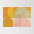 mid century geometric lines curry pink abstract art Rug Gallery Image 2