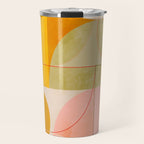 mid century geometric lines curry pink abstract art Travel Mug Gallery Image 1