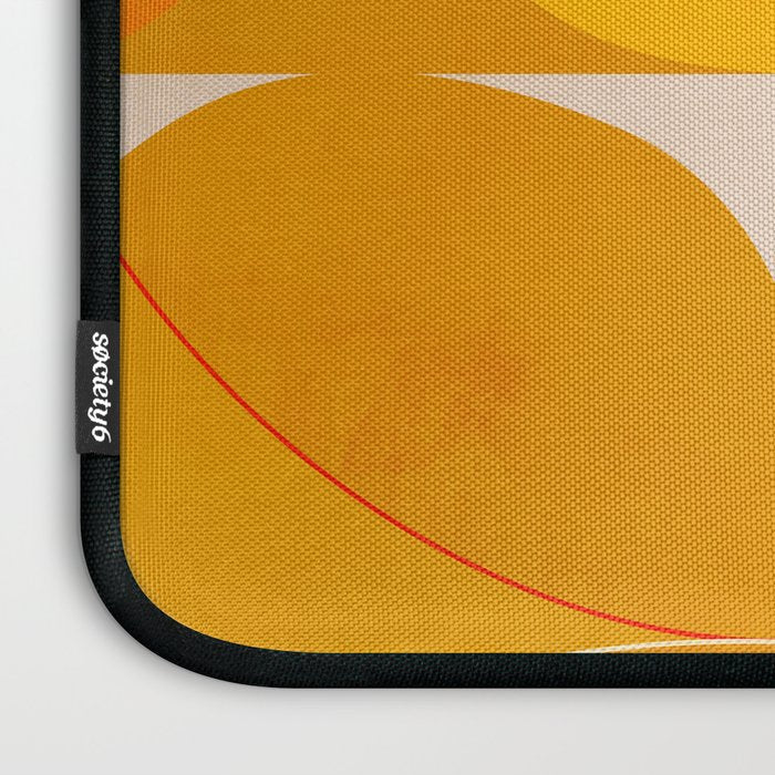 mid century geometric lines curry pink abstract art Laptop Sleeve Gallery Image 3