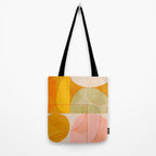 mid century geometric lines curry pink abstract art Tote Bag Gallery Image 2