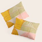 mid century geometric lines curry pink abstract art Pillow Sham Gallery Image 3
