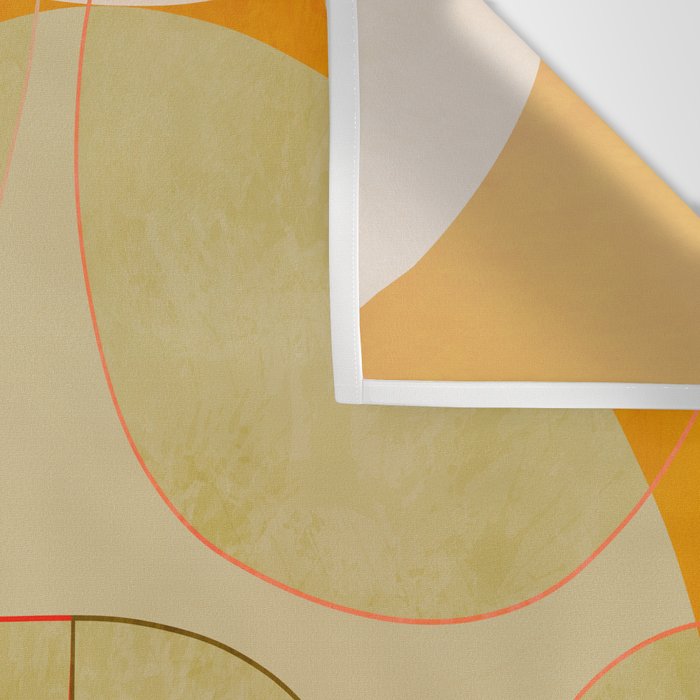 mid century geometric lines curry pink abstract art Wall Tapestry Gallery Image 3