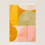 mid century geometric lines curry pink abstract art Stationery Card Gallery Image 2