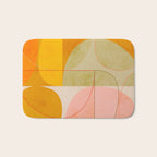 mid century geometric lines curry pink abstract art Bath Mat Gallery Image 1