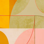 mid century geometric lines curry pink abstract art Coffee Mug Gallery Image 2