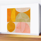 mid century geometric lines curry pink abstract art Wall Mural Gallery Image 2