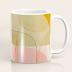 mid century geometric lines curry pink abstract art Coffee Mug Gallery Image 1