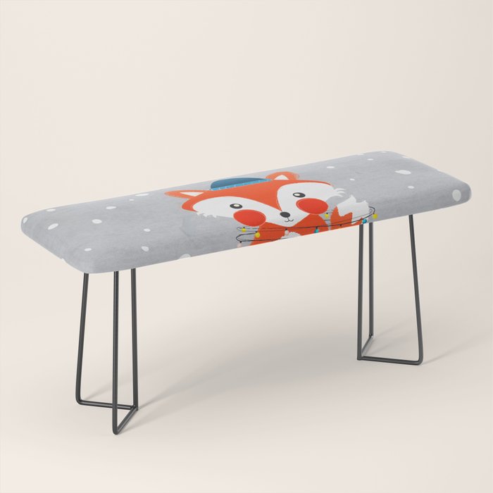 Christmas Fox with fairy lights Bench Gallery Image 1