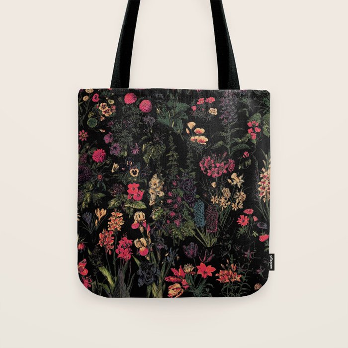 Exotic Midnight Floral Garden Tote Bag Gallery Image 1