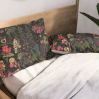 Exotic Midnight Floral Garden Pillow Sham Gallery Image 2