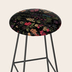 Exotic Midnight Floral Garden Stool Gallery Image 2