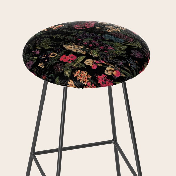 Exotic Midnight Floral Garden Stool Gallery Image 2