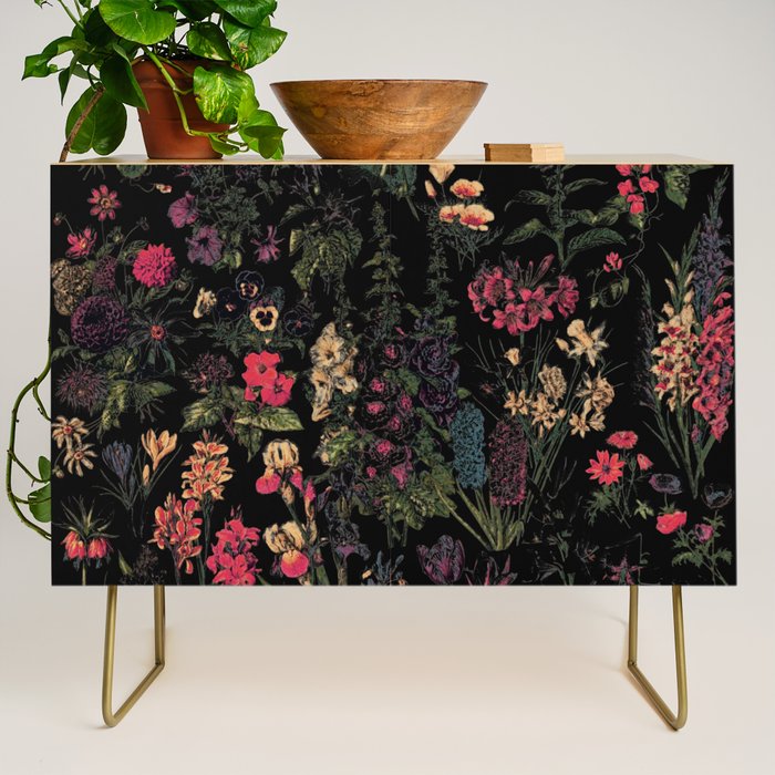 Exotic Midnight Floral Garden Credenza Gallery Image 1
