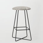 Minimal Line Curvature XCVI Vintage Creme & Black Mid Century Modern Arch Abstract Stool Gallery Image 1