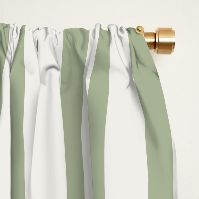 Midcentury Modern Confaab Abstract Pattern in Sage Green and Off White Window Curtain Gallery Image 2