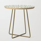 Midcentury Modern Confaab Abstract Pattern in Sage Green and Off White Side Table Gallery Image 1