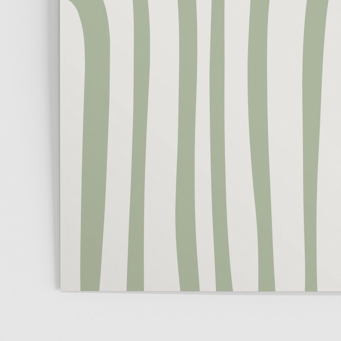 Midcentury Modern Confaab Abstract Pattern in Sage Green and Off White Poster Gallery Image 3