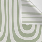 Midcentury Modern Confaab Abstract Pattern in Sage Green and Off White Wall Tapestry Gallery Image 3