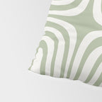 Midcentury Modern Confaab Abstract Pattern in Sage Green and Off White Pillow Sham Gallery Image 4