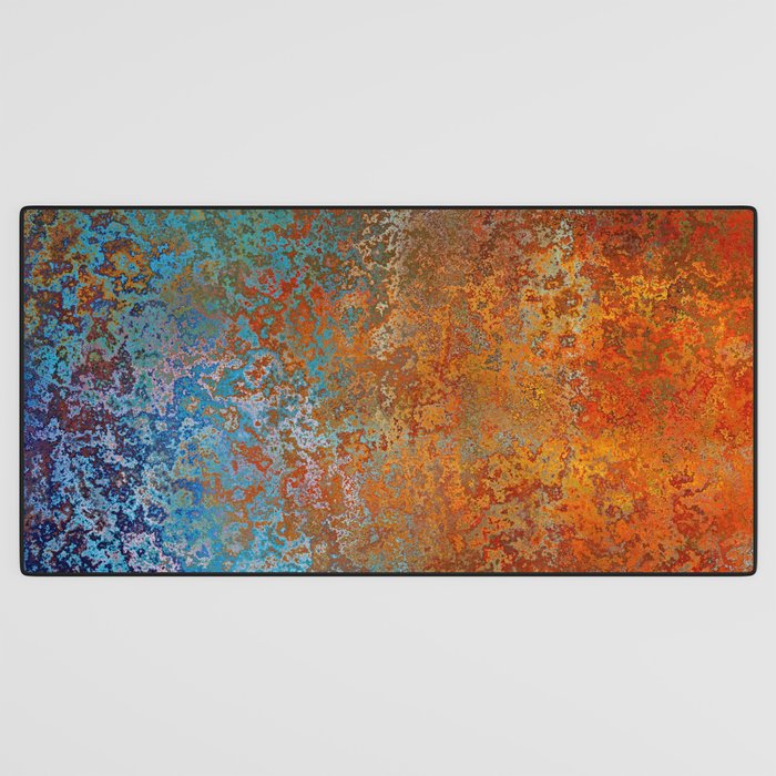 Vintage Rust, Terracotta and Blue Desk Mat Gallery Image 3