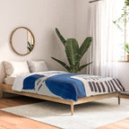 Colorful Mid Century Modern Abstract Fun Shapes Patterns Navy Blue Abstract Expressionism Comforter Gallery Image 2