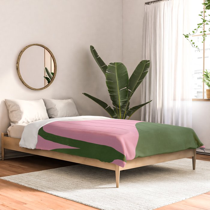 Abstract Flora - pink green Comforter Gallery Image 2