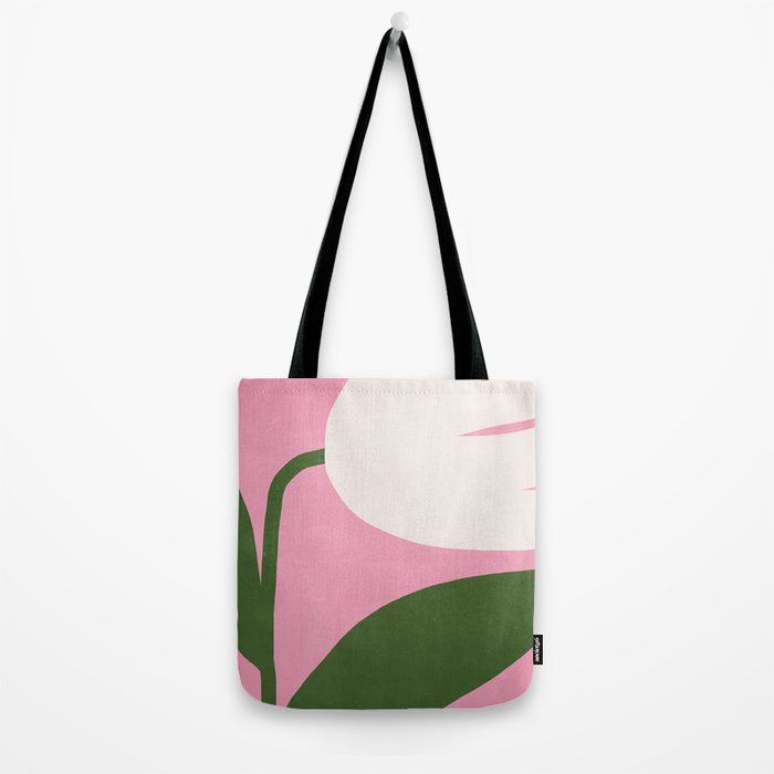 Abstract Flora - pink green Tote Bag Gallery Image 2