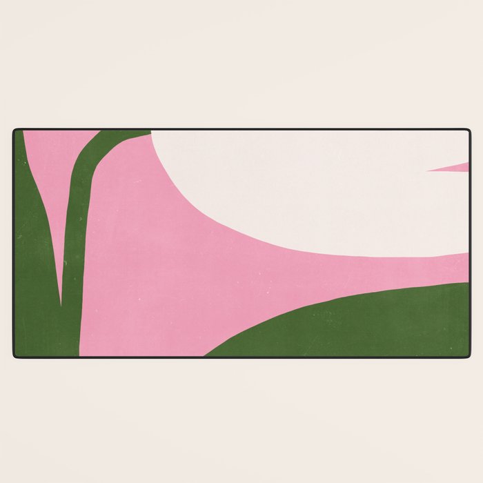 Abstract Flora - pink green Desk Mat Gallery Image 3