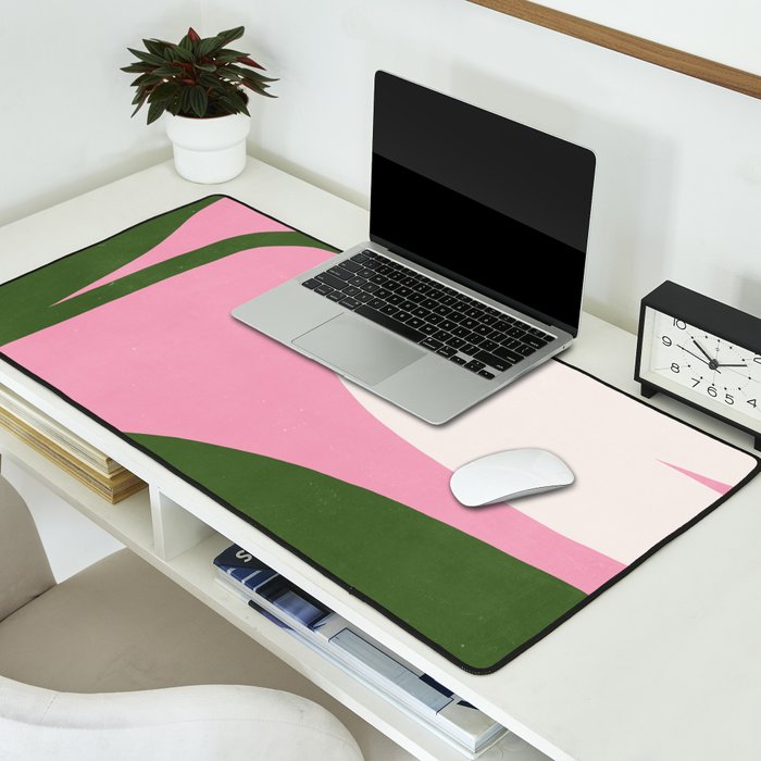 Abstract Flora - pink green Desk Mat Gallery Image 2